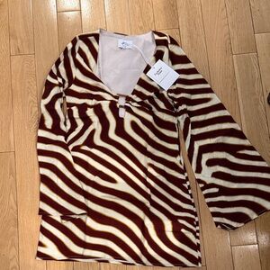 Elegant Brown and White Zebra Mini Dress
